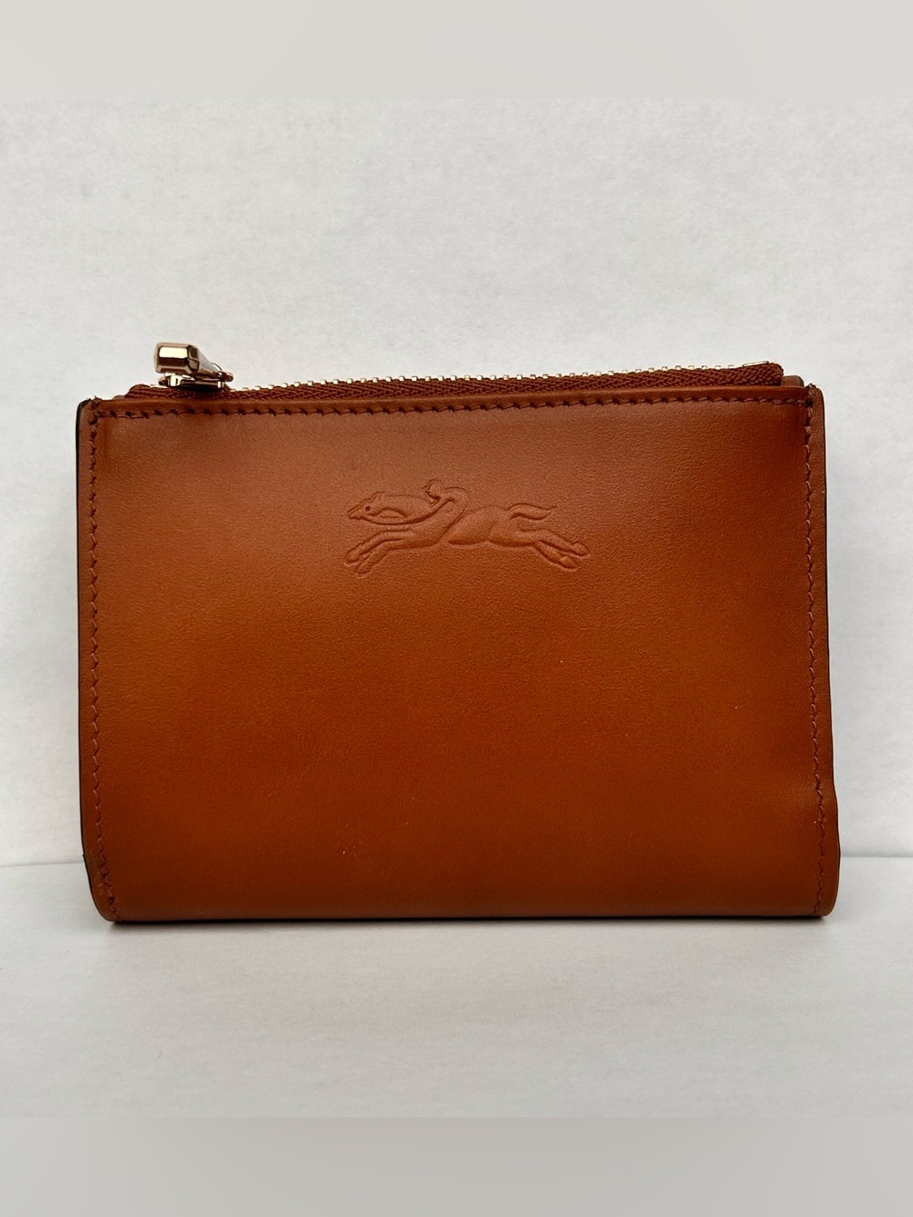 Longchamp ÉPURE Compact Wallet in Cognac